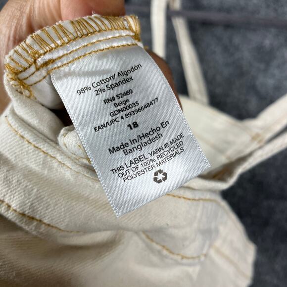 Free Assembly Overalls Womens Size 18 Off White Casual Button Strap UtilityPants - Picture 7 of 11